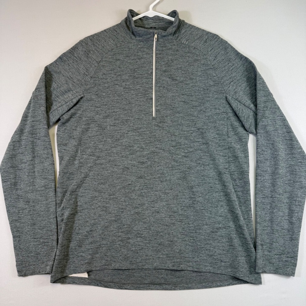 Lululemon Surge Warm 1/2 Zip Mens Large Gray Heathered Rulu Long Sleeve Pullover